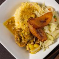 Curried Chicken · Farm raised chicken, Jamaican mild spicy curry powder.