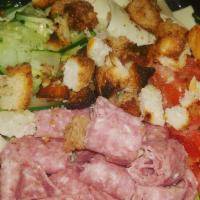 Chef'S Salad · Your choice of 1 meat and 1 cheese with tomato, onions,cucumbers and homemade croutons... ch...