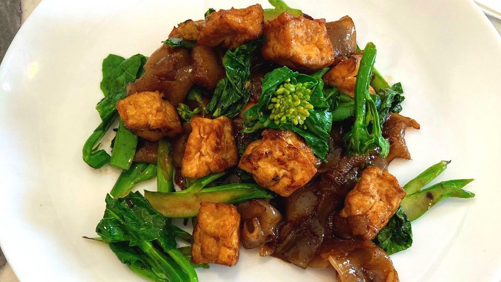Vegan Pad See Ew · Your Favorite Thai Pad See Ew in Vegan option which choice of Mock Chicken, Mock Duck, Tofu or Vegetable