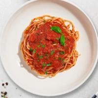 Mad For Marinara Pasta With Calamari (Spaghetti) · Fresh spaghetti served with a red sauce and topped with calamari.