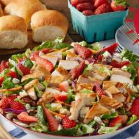 Family Size Summer Berry Salad · Enjoy a burst of vine-ripened strawberries with chicken grilled-to-perfection, pecans and re...