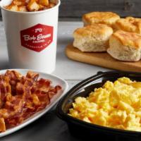 Rise & Shine Family Breakfast · Scrambled eggs, bacon, home fries and a dozen freshly-baked biscuits.