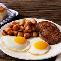 Rise & Shine · Two fresh-cracked eggs* cooked-to-order with your choice of premium breakfast meat, choice o...