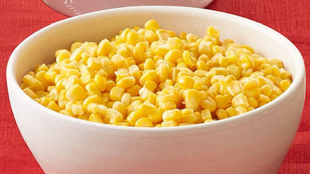 Buttered Corn · Whole kernel sweet corn, lightly buttered and seasoned with salt and pepper