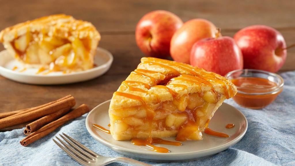 Double-Crust Apple Pie · Filled with crisp, tart Michigan apples and cinnamon and then baked to crispy, flaky perfection and drizzled with caramel