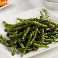Stir Fried String Beans · Comes with yibin preserved veggie buds.