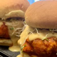 Crispy Fried Chic'N Sandwich · Vegan. Crispy southern style soy protein smothered in our house made cheez sauce (oat and so...