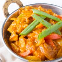 Chicken Karahi · Cut pieces of chicken sauteed with special Indian seasoning with fresh tomatoes, onions and ...