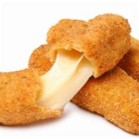 Mozzarella Sticks · 6 pieces of melted mozzarella cheese battered and fried to perfection. Served with Marinara ...