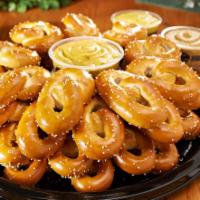 Mini Pretzel Party Tray · Pair your mini pretzel party tray with any three of our wide assortment of pretzel dips. Thi...