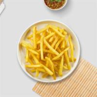 Crispy French Fries · Idaho potato fries cooked until golden brown and garnished with salt.