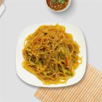 Korea'S Best Jap Chae · Korean-style stir-fried sweet potato noodles with spinach, veggie fish-cake, scallions, mush...