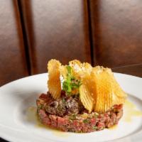 Steak Tartare · Horseradish, Olive Tapenade, Gaufrette Potato Chips