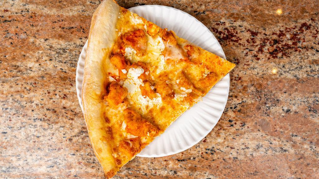 Buffalo Chicken Pizza Slice · Buffalo chicken and mozzarella cheese.