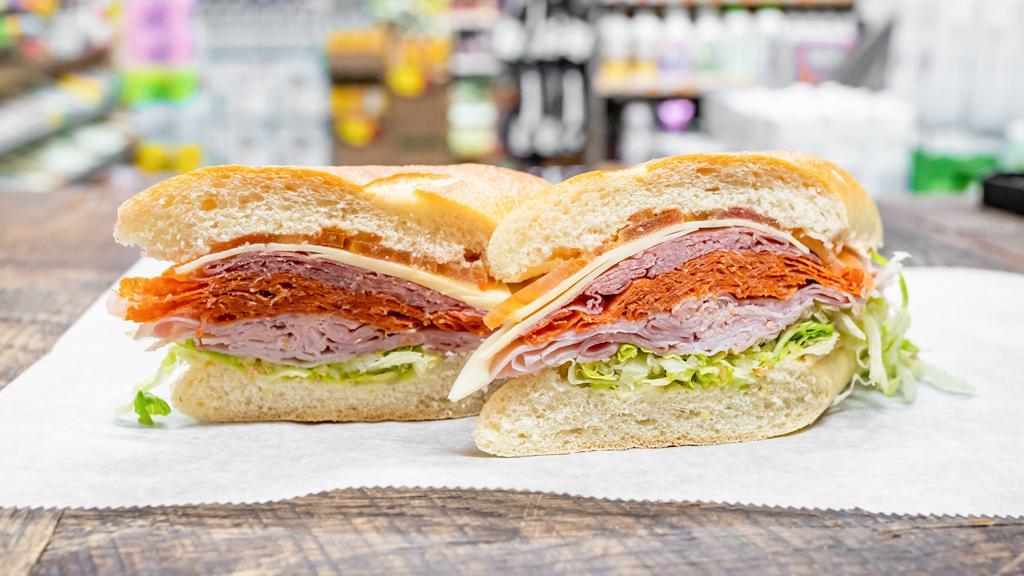 Italian Combo Sandwich · Salami, ham, pepperoni, provolone, lettuce and tomato.