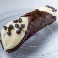 Chocolate Covered Cannoli · Chocolate covered cannoli shell with vanilla cream made of fresh ricotta chees with citron a...