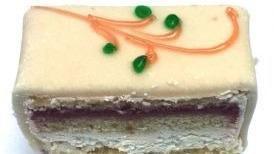 Camilla Pastry · Yellow sponge cake soaked in raspberry liqueur (alcohol), layered with seedless raspberry ja...