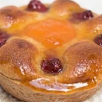 Apricot Francipane · Almond tart pastry filled with apricots.