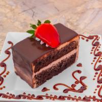 Chocolate Mousse Slice · A delicious Chocolate cake with Chocolate mousse..  The perfect chocoholics treat!