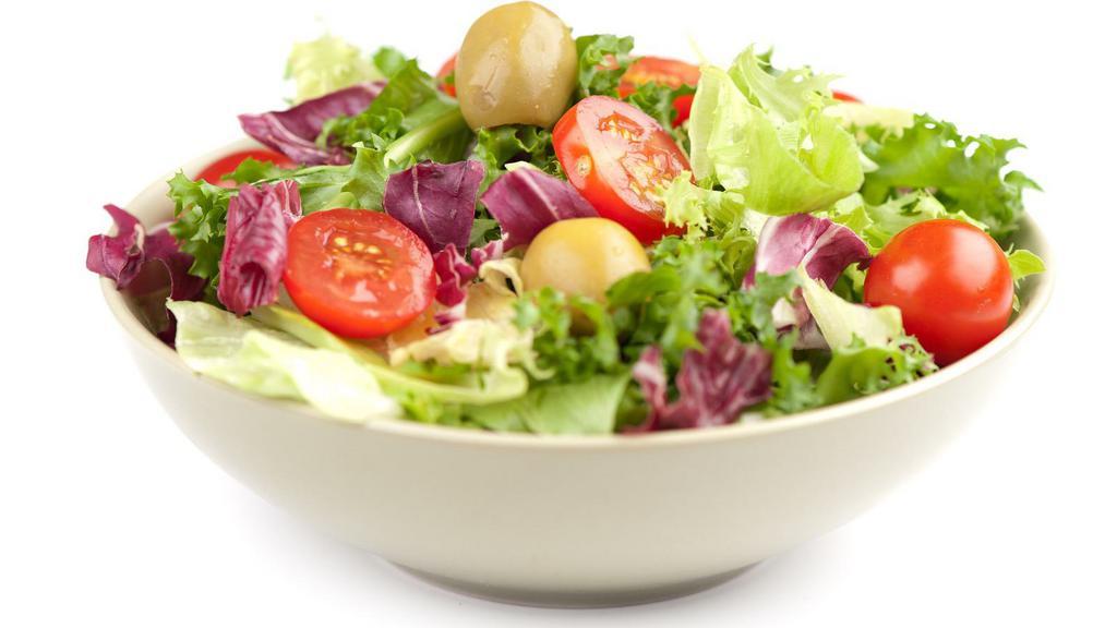 Garden Salad · Fresh garden salad prepared with romaine lettuce, carrots, and grape tomatoes. Served with customer's choice of dressing.