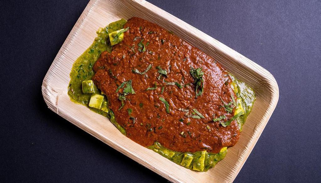 Paneer Lava Fry: · Diced paneer in mint chutney flavor finished with spicy Kolhapuri style red gravy.