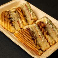Crispy Chicken: · 2 layered grilled cheese sandwich with tabasco flavored tossed chicken, crushed red pepper a...