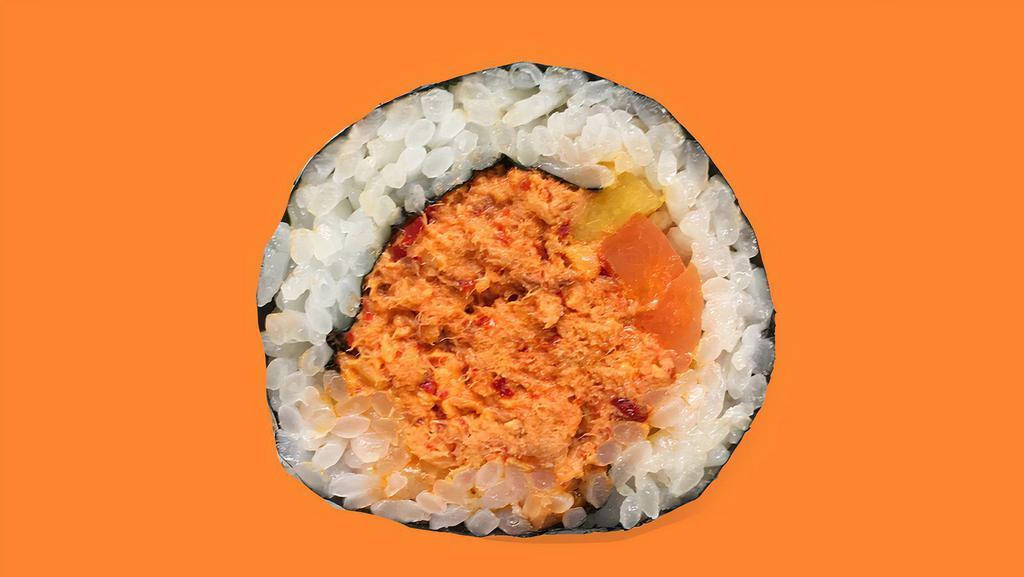 Spicy Tuna Kimbap / 매운 참치 김밥 · Spicy cooked tuna, carrot, sweet radish.