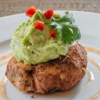 Crab Cake With Avocado Salsa · Pan fried fresh crab meat, scallions, and taro topped with avocado salsa and sweet apple sau...