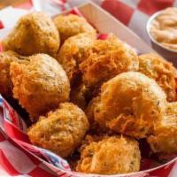 Fried Pickles · Served with chipotle mayo.