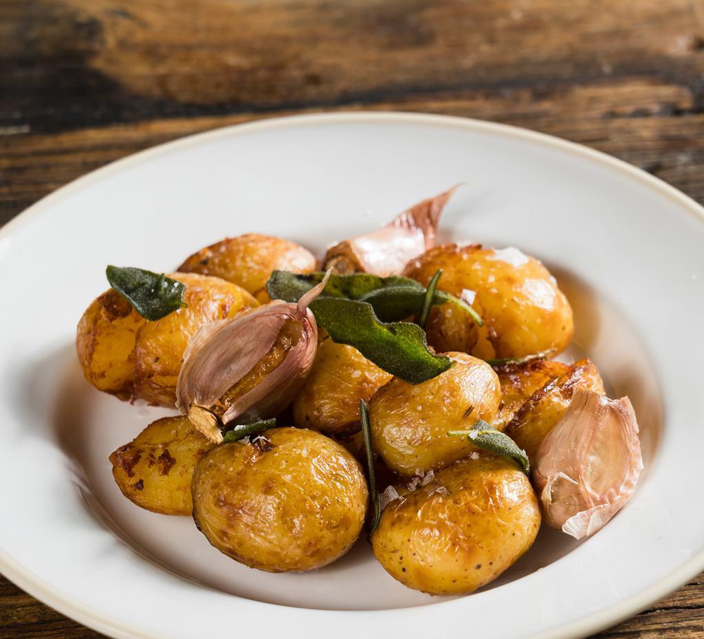 Patate Arrosto · oven roasted potatoes, shallot confit