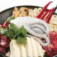 Bulnak Jungol · Spicy beef, octopus, noodles & vegetable casserole.