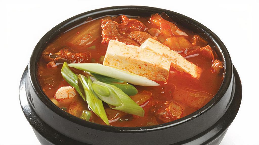 Kimchi Jigae · Most popular. Spicy kimchi and pork stew.