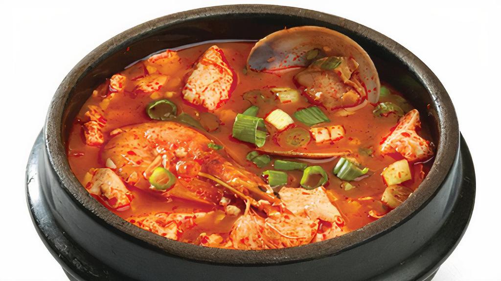 Soon Doo Boo Jigae · Spicy soft tofu and seafood stew.