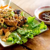 Tofu Satay · organic tofu, onion, garlic, scallion, peanuts, served with sesame soy sauce. Vegan