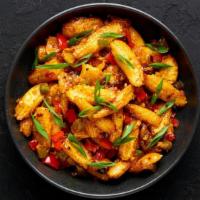 Baby Corn Manchuria · Baby corn coated with batter cooked in indo chinese style.