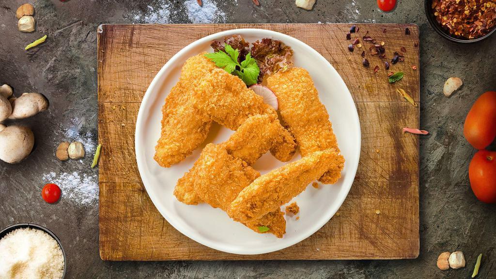 Chicken Cluck Fingers · Bite sized nuggets of chicken breaded and fried until golden brown. Served with your choice of sauce.