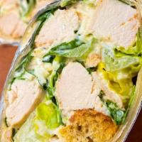 Chicken Caesar Wrap · Fried Chicken, Romaine lettuce, Pecorino Romano cheese and Croutons tossed in Caesar Dressin...