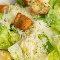 Caesar Salad · Romaine lettuce, Pecorino Romano cheese, Croutons, Caesar Dressing* (*contains anchovy and c...