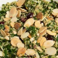 Kale & Quinoa Salad Entree · Kale, Quinoa, Dried Cranberries, Pecorino Cheese and Toasted Almonds tossed in a Citrus Vina...