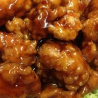 General Tso'S Chicken · Spicy. Served with pork fried rice or white rice or vegetable fried rice and a choice of sou...