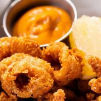  Calamari Fritti · Romesco Sauce, Paprika Aioli