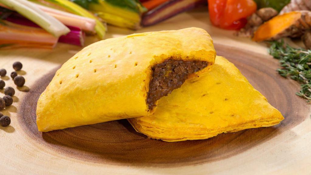 Mild Beef Patty · Savory, flavorful spicy or mild ground beef wrapped in flaky layers of our signature golden crust
