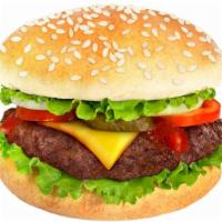 Cheeseburger · Fresh off the grill Burger topped with cheese, lettuce, tomato, and onion.