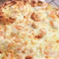 Shrimp Scampi Pizza · Shrimp sautéed with garlic and red or white wine sauce.