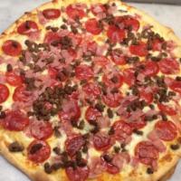 Meat Lover Pizza · Pepperoni, sausage, ham, bacon and meatballs.