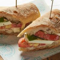 Caprese Sandwich · Mozzarella cheese, tomatoes, pesto.