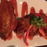 Guava Wings · fried wings, guava barbecue sauce