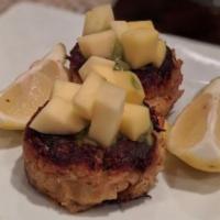 Crabcakes · mango, guacamole, caribbean sauce