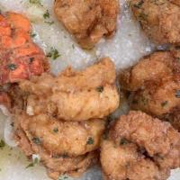 Fried Lobster, Shrimp & Grits · 