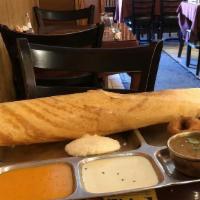 Masala Dosa · Dosa filled with mildly spiced mashed potatoes.
